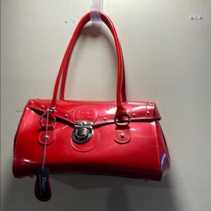 Beijo Red Satchel Elegant Glossy Design